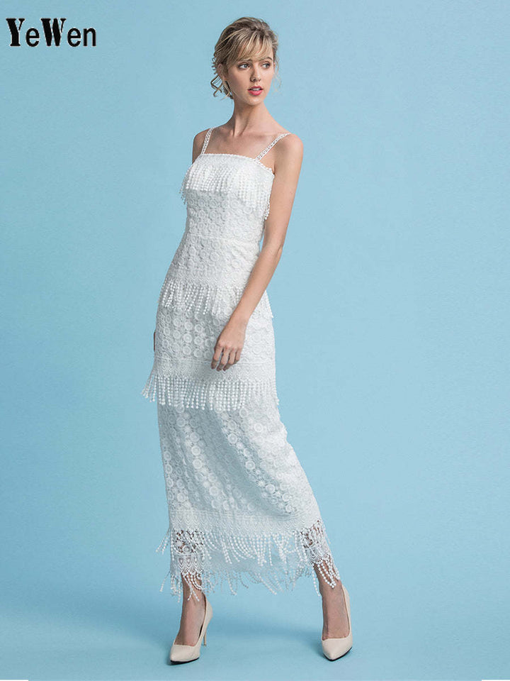 Boho Spitzen Brautkleid Schickes Bohemian Brautkleid Schlichtes Strandhochzeitskleid 