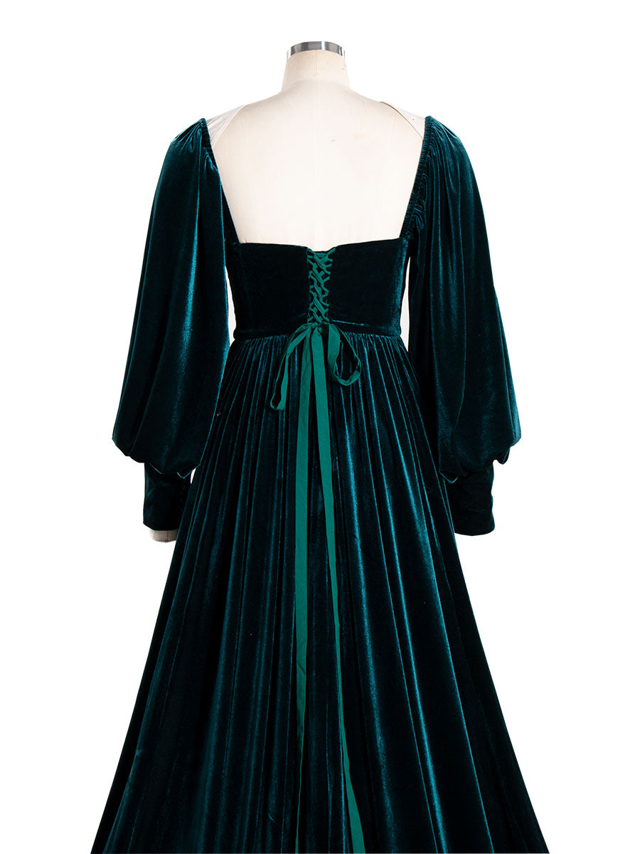 Langärmliges Samtkleid für Fotoshooting-Outfit YW240088 