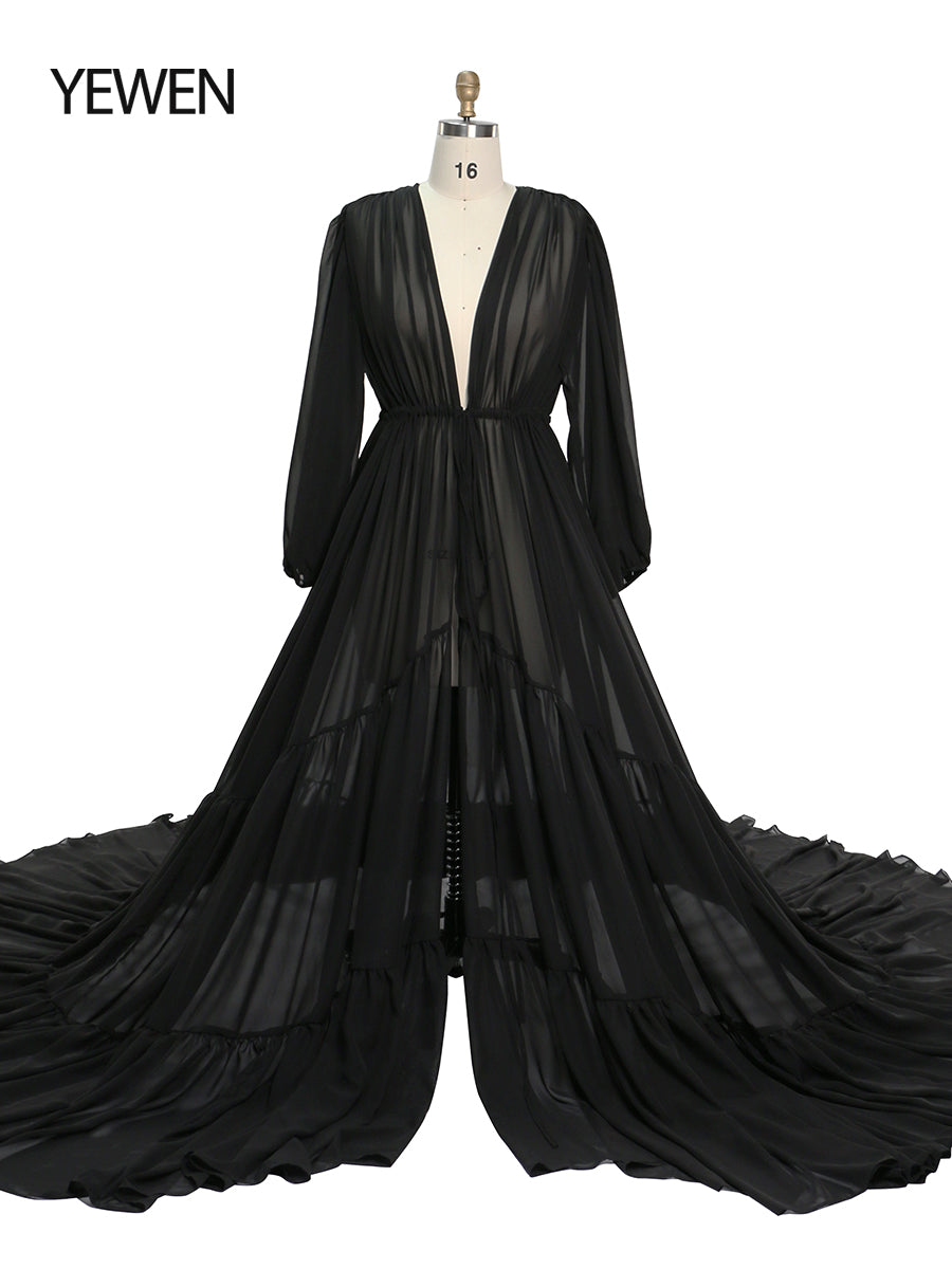 Rostfarbenes Chiffonkleid für Damen, Fotoshooting-Kleid, Fotografie-Kleid, Übergröße YW220217-1 