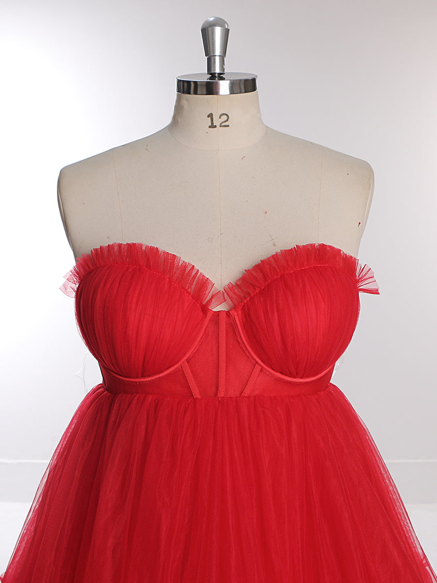 Tüllkleid mit hoher Taille und Rüschen für Fotoshootings, Fotoshooting-Kleider für Frauen YW231011 
