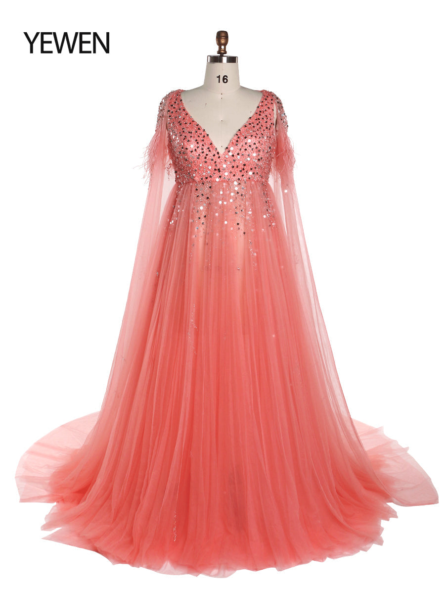 Silbernes Abendkleid aus Tüll mit Perlen und Cape, Umstandskleid für Fotoshootings, Fotografiekleid, Schnürung am Rücken 