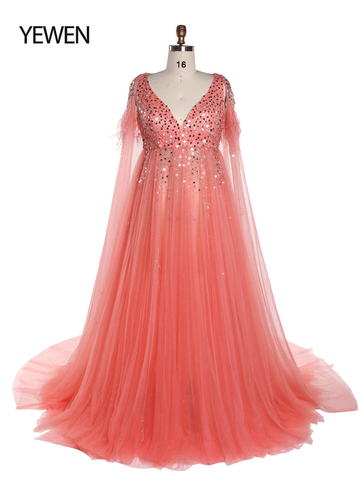 Silbernes Abendkleid aus Tüll mit Perlen und Cape, Umstandskleid für Fotoshootings, Fotografiekleid, Schnürung am Rücken 