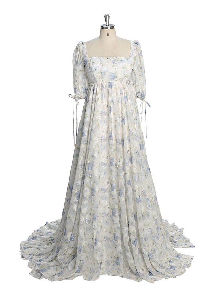 Bezauberndes Chiffonkleid mit Blumendruck / Kleid für die Hochzeit im Hawaii-Stil / Kleid für eine Strandparty / Blumenkleid für Eventparty YW231031 