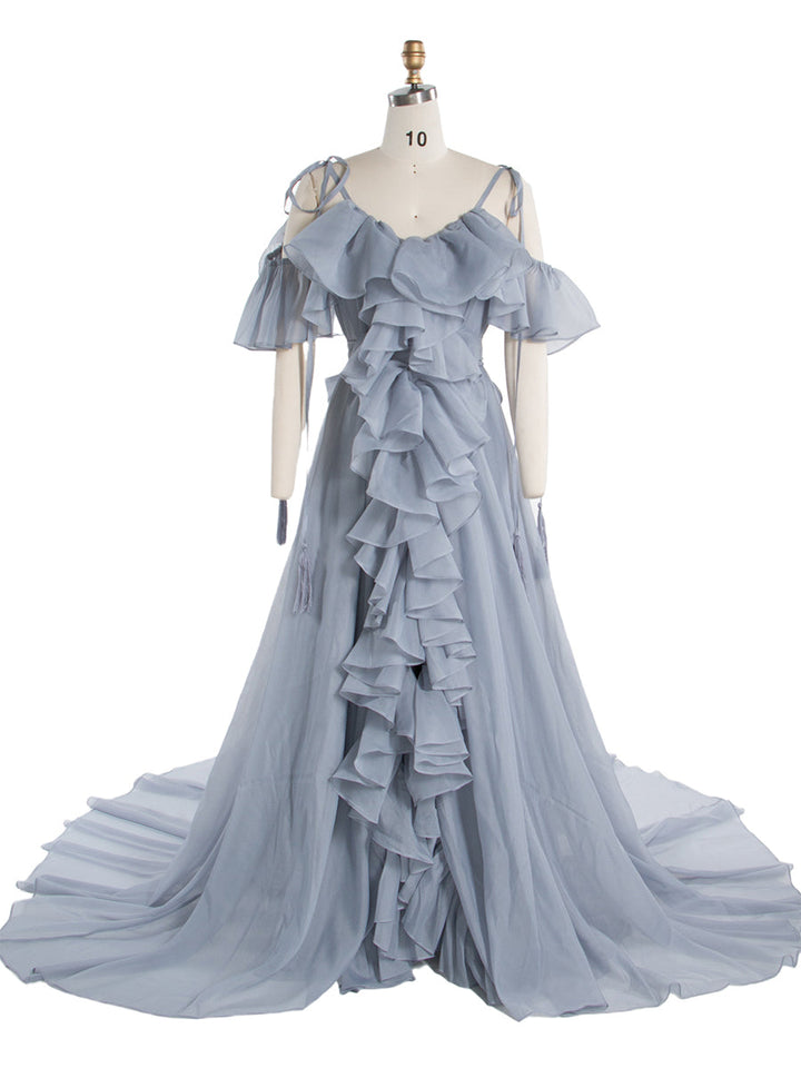 Elegantes Organzakleid mit Rüschen Damen Korsett Geburtstagspartykleid Fotoshooting YW243167 