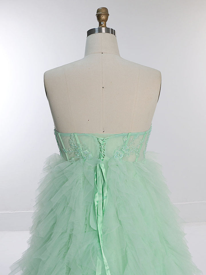 Elegantes Tüll-Brautkleid mit Perlenstickerei Spitze Umstandskleid für Fotoshooting YEWEN YW220924-1 