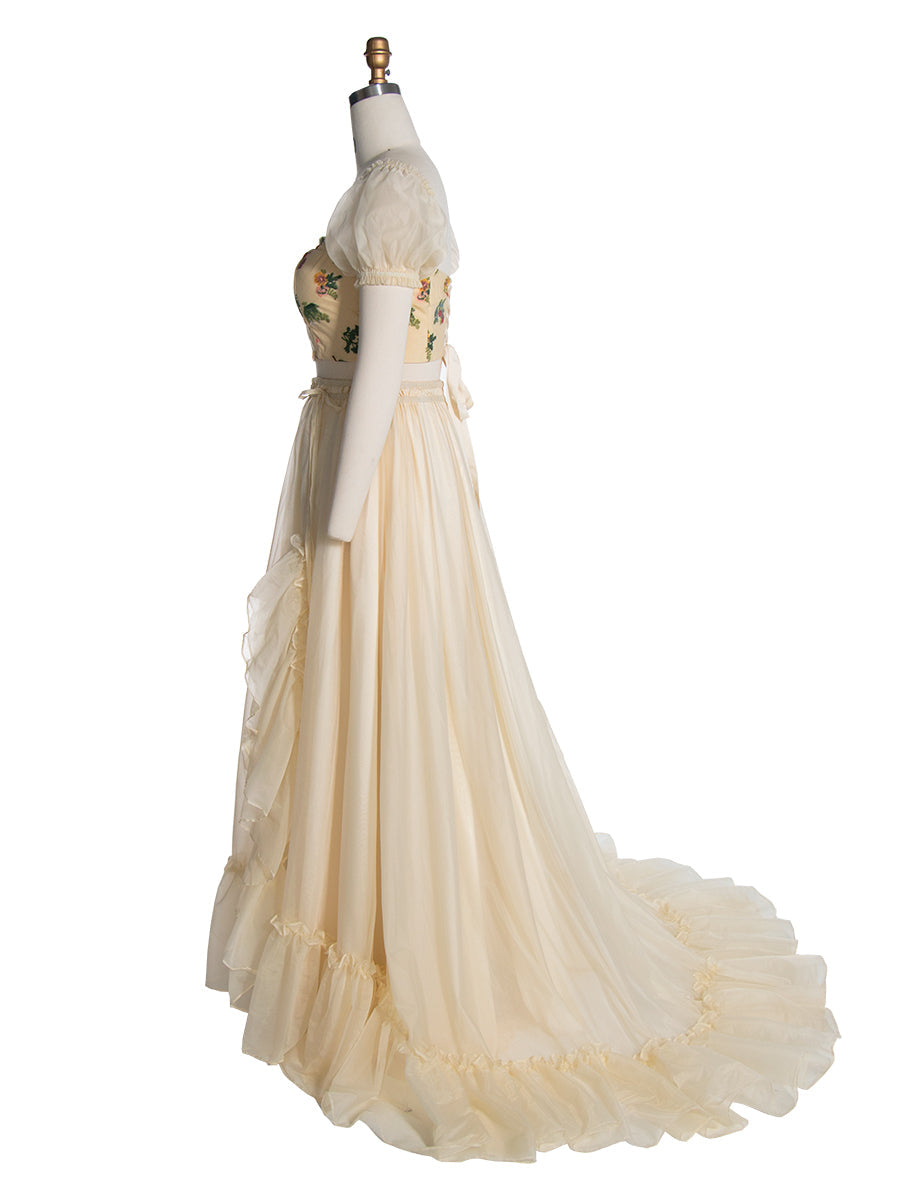 2-teiliges Set Boho Maxikleid Fotoshooting-Kleider YW240035 