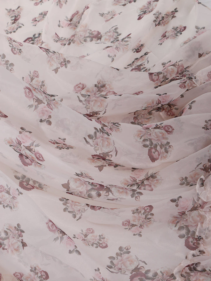 Neues Umstands-Fotoshooting-Kleid aus Organza mit Blumenmuster YW240058 