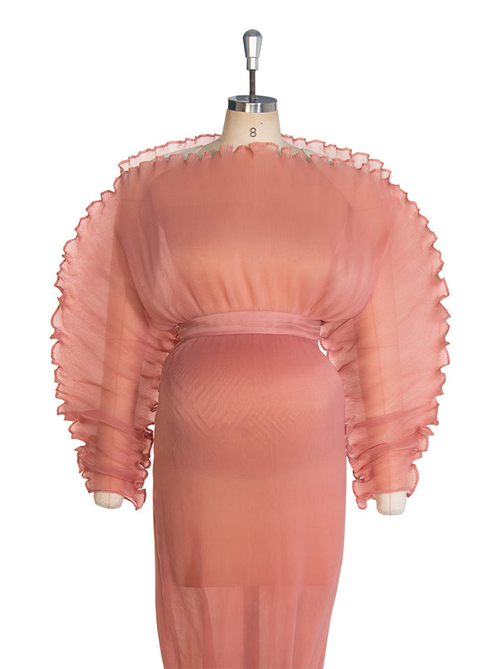 Elegantes plissiertes Umstandskleid Schwangerschafts-Fotoshooting-Kleid Fotosession-Outfit YW243144 